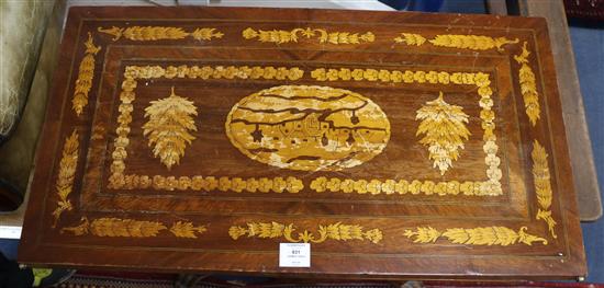 A Dutch style marquetry and mahogany games table width 71.5cm